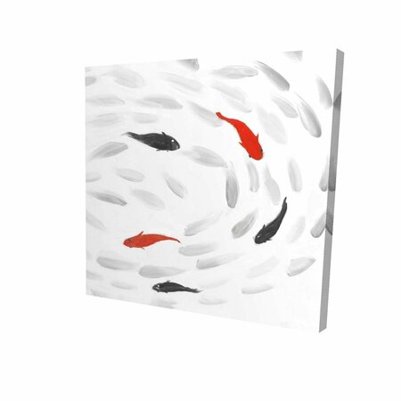 FONDO 16 x 16 in. Swimming Fish Swirl-Print on Canvas FO3337518